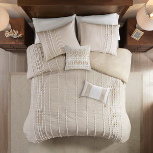 King 3 Piece Cotton Yarn Dyed Duvet Cover Set
