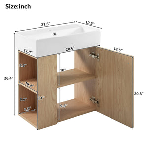 Modern Floating Bathroom Vanity With Ceramic Basin Perfect For Small Bathrooms