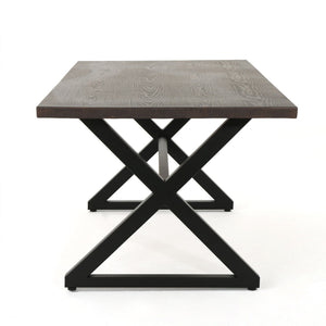 Rolando Outdoor Aluminum Dining Table with Steel Frame