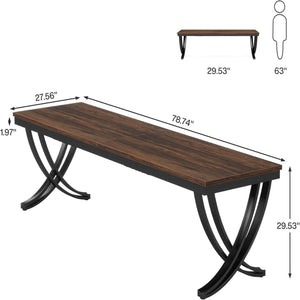 2 Person Desk With X Legs, Extra Long Office Workstation - Brown / Black