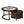 Modern Nesting Coffee Table Set with Glass and Solid Wood Frame