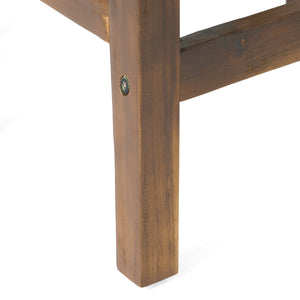 Outdoor Acacia Wood Counter Height Barstool Set of 2