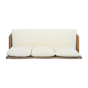 3 Piece Acacia Wood Patio Furniture Set with Coffee Table