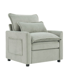 Modern Single Seat Accent Chair With Side Storage Pockets