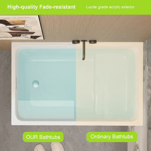Freestanding Bathtub With Drain, Rectangular Shape