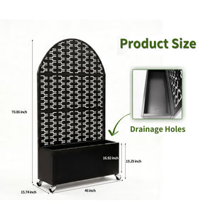 Arched Decorative Privacy Screen with Planter Box