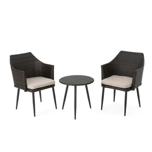 Kenneth 3 Pieces Chat Set Outdoor Furniture - Brown Multi