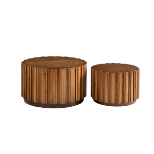 19.7" + 27.5" Round Nesting Coffee Table Set of 2