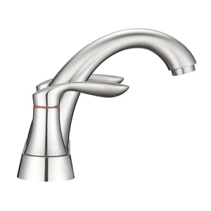 Two Handle 4 Inch Centerset Bathroom Sink Faucet with Pop-Up Drain, Brushed Nickel