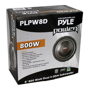 PYLE PLPW8D 8" 800W Car Audio Subwoofer Sub Power Woofer DVC 4 Ohm Black - TRAPSKI
