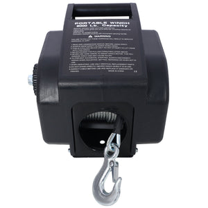 Reversible Electric Trailer Winch For Boats Up To 5000 Lbs With Galvanized Wire Rope And Casing - Black