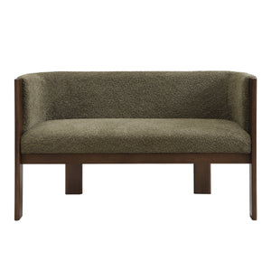 48.5" Upholstered Solid Loveseat (Walnut+Green)