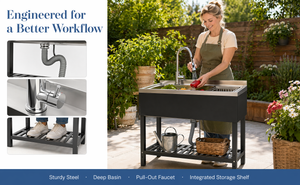 Stainless Steel Utility Sink, Freestanding Sink