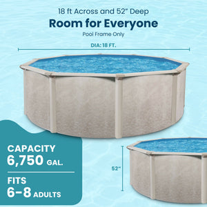 Aquarian Phoenix 18'x52" Round Steel Frame Above Ground Swimming Pool w/o Liner