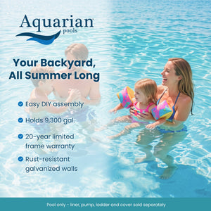 Aquarian Phoenix 21' x 52" Round Steel Frame Above Ground Outdoor Swimming Pool
