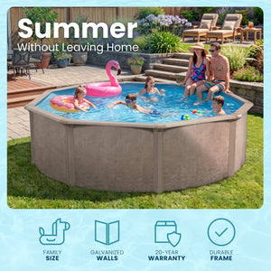 Aquarian Phoenix 21' x 52" Round Steel Frame Above Ground Outdoor Swimming Pool