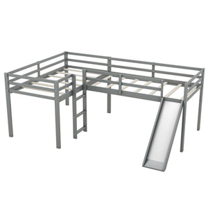 L Shaped Loft Bed With Ladder And Slide