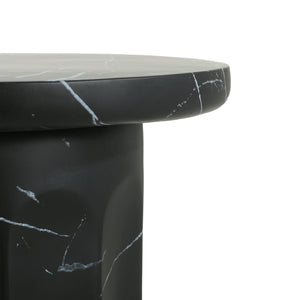 Outdoor Lightweight Concrete Marble Effect Side Table