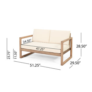 4-Pieces Acacia Wood Patio Furniture Set