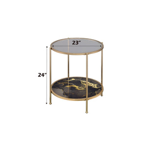 Fiorella Marble Print Glass Table