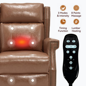Manual Recliner Chair  With Heavy Duty Motion Mechanism, 8 Vibrating Nodes And 3 Massage Modes For Living Room