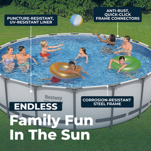 Bestway Steel Pro MAX 18'x48" Round Above Ground Swimming Pool with Pump & Cover