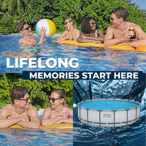 Bestway Steel Pro MAX 18'x48" Round Above Ground Swimming Pool with Pump & Cover