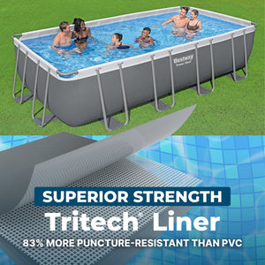 Bestway Power Steel 18' x 9' x 48" Rectangular Above Ground Swimming Pool Set