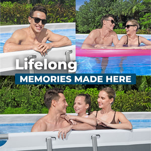 Bestway Power Steel 18' x 9' x 48" Rectangular Above Ground Swimming Pool Set