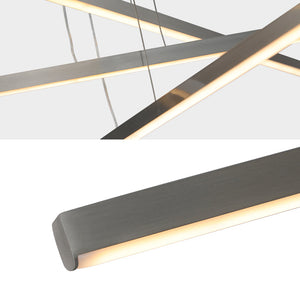 48" Modern LED Chandelier - Geometric 3-Arm Design