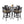5 Pieces Outdoor Patio Bar Set, Rounded Square Sintered Stone Table & 4 Swivel Bar Chairs