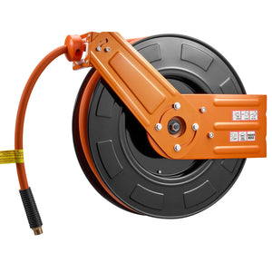 Retractable Air Hose Reel, 1/2 Inch x 65 Ft Rubber Hose