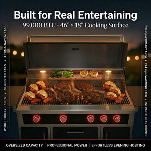49'' Stainless Steel Standard Grill Featuring Infrared Back Burner