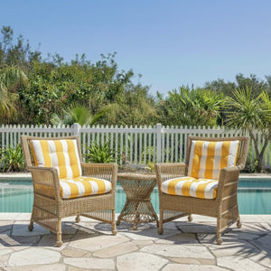 Outdoor Chair Cushions Set of 2, 19 x 19 x 4 Inch Tufted Seat Cushions with Ties