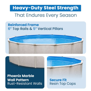 Aquarian Phoenix 21' x 52" Steel Frame Above Ground Swimming Pool Kit with Pump