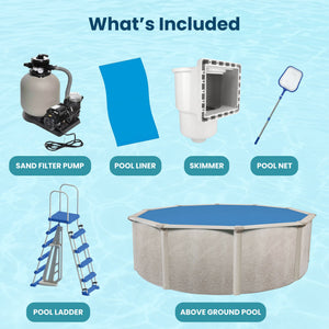 Aquarian Phoenix 18' x 52" Above Ground Swimming Pool w/Pump, Ladder & Hardware