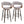 Vintage Mod - Mid Century Modern Fixed Height Barstool With Swivel & Round Footrest (Set of 2)