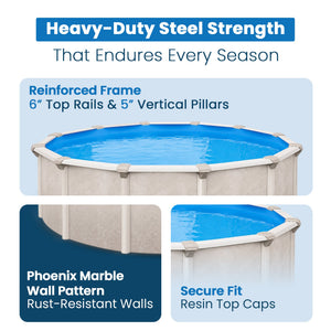 Aquarian Phoenix 15ft x 52in Above Ground Swimming Pool w/Pump and Pool Ladder