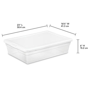 Sterilite 28 Qt Clear Closet/Under Bed Organizer Storage Box Container (30 Pack)