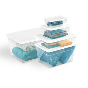 Sterilite 28 Qt Clear Closet/Under Bed Organizer Storage Box Container (30 Pack)