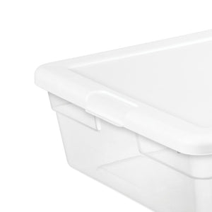 Sterilite 28 Quart Clear Plastic Stacking Storage Container Box w/Lid, 20 Pack
