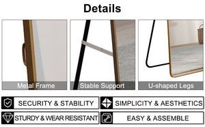 The 4th Generation Floor Mounted Full Length Mirror with Gold Frame