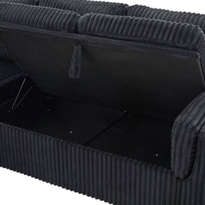 Convertible U-Shaped Sectional Sofa Bed With USB Ports And Storage