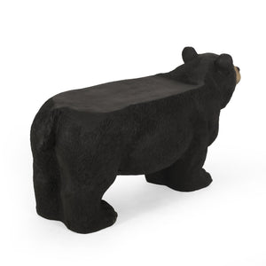 MGO Bear Bench, Concrete Outdoor Bench, Matte Black