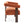 Round Armrest Loveseat (Dark Orange + Brown)