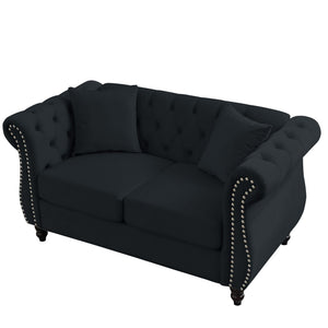 Chesterfield Sofa With Rolled Arms And Nailhead Trim