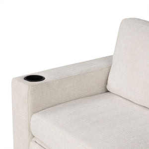 Single Pull Out Sofa Bed With USB Ports And Cup Holders
