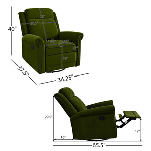 360 Degrees Swivel Manual Rocking Recliner with Adjustable Backrest