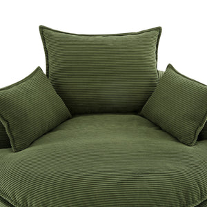 360° Swivel Accent Barrel Chair With Dual Layer Cushion And 3 Removable Pillows