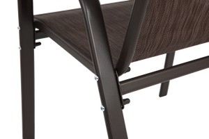6 Piece Patio Chairs with High Backrest and Armrest - Brown